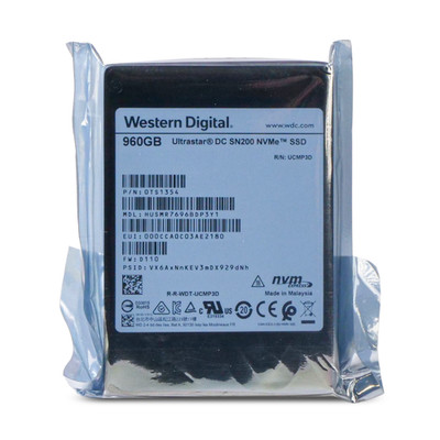 WD SN200 960GB HUSMR7696BDP3Y1 0TS1354 PCIe Gen3.0x4 4Gb/s MLC U.2 NVMe 2.5'' SSD