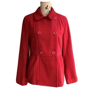 bright red winter coat