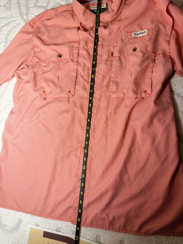 Magellan Fish Gear Shirt Men Size XL Angler Fit Salmon Pink Long Sleeve - Picture 2 of 4