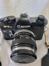 Canon FTb QL Black 35mm SLR Camera. FD 50mm F1.4 Zoom 210mm Lens. Case/Strap
