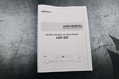 New OPPO UDP-203 Ultra HD Blu-ray Disc Player User Operating Instructions Manual