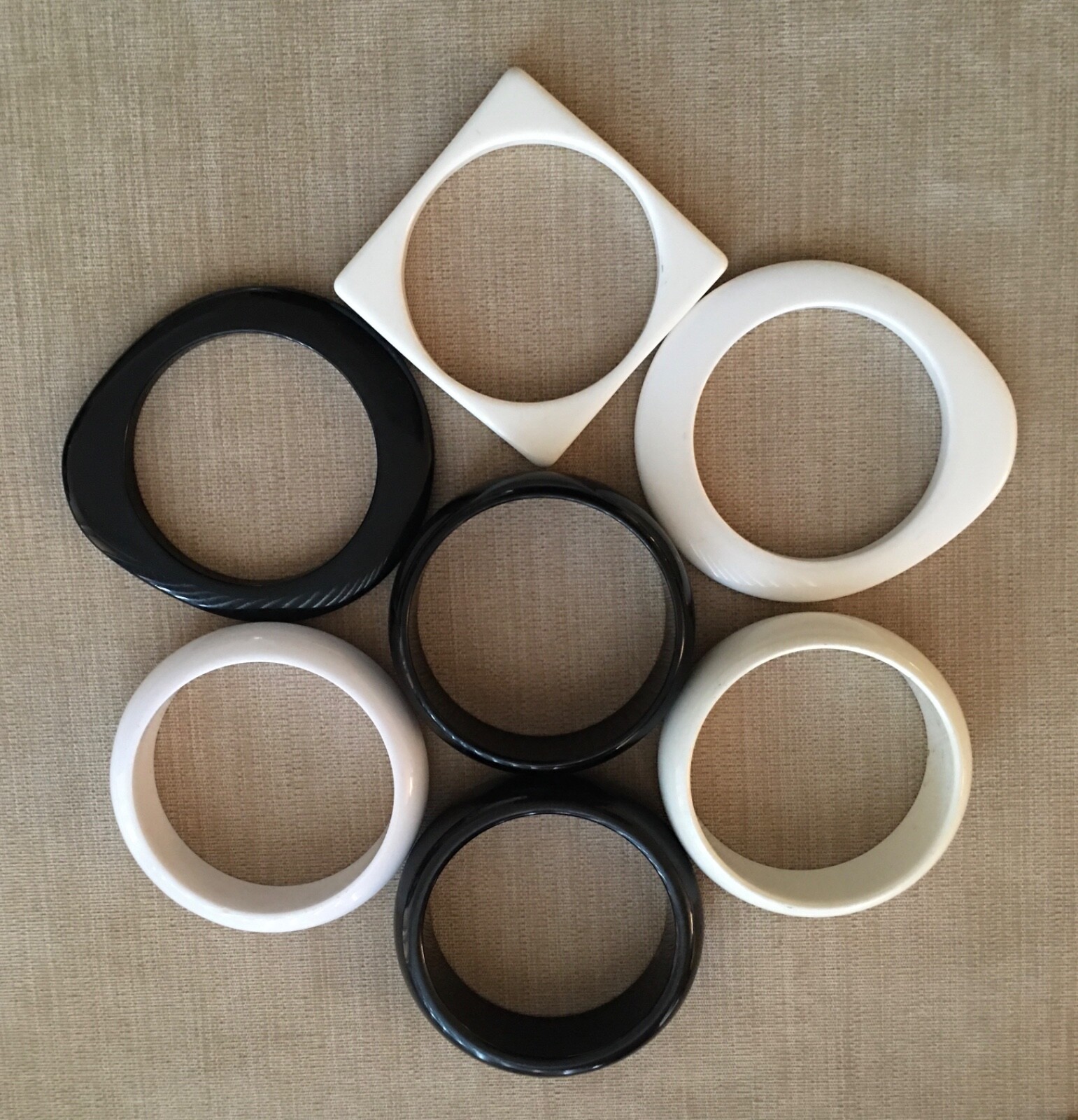 Black White Bangles 9 Set Total - image 3