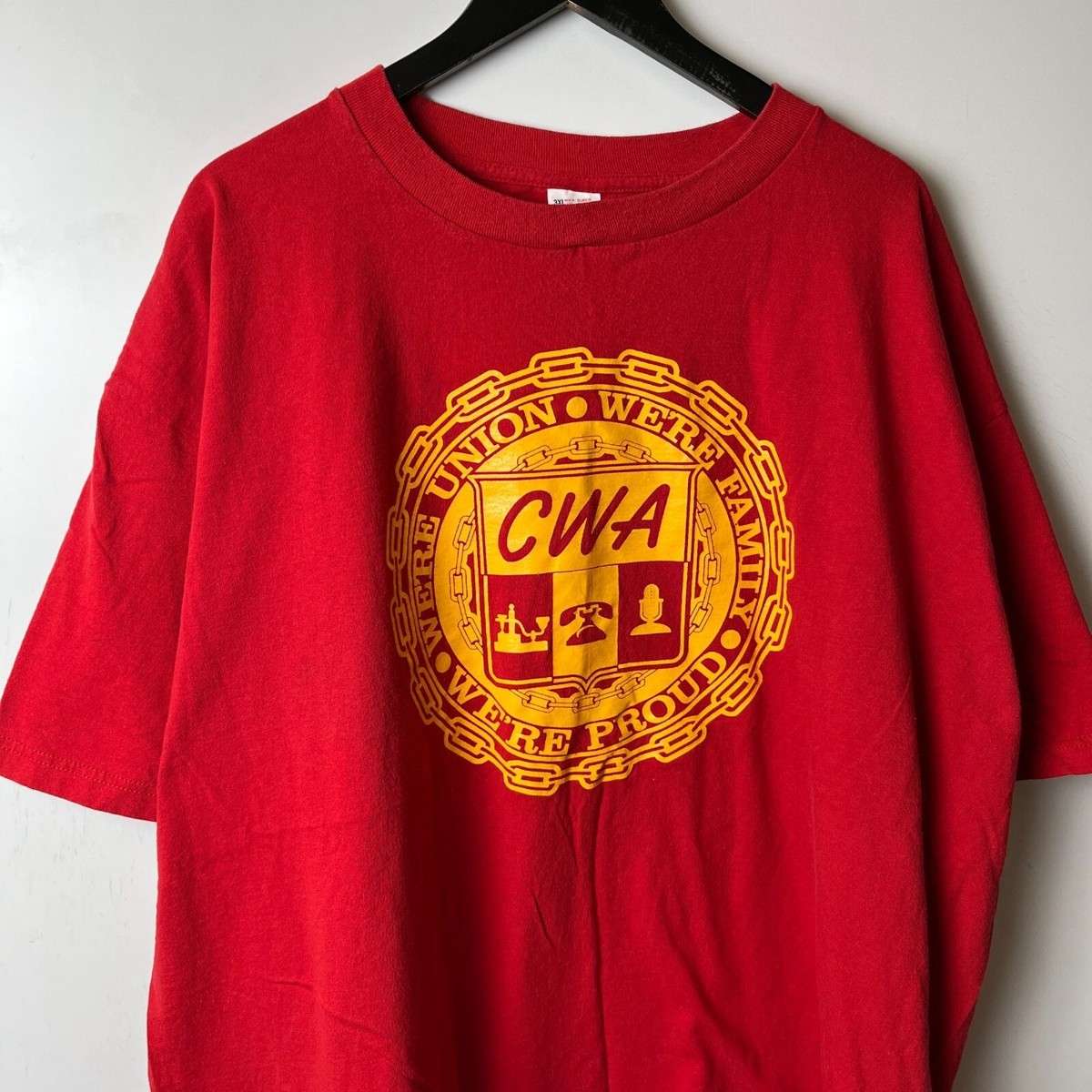 CWA Union Rock BEST Tシャツ XL Vtg Union Made T-shirt CWA Communication Workers of America