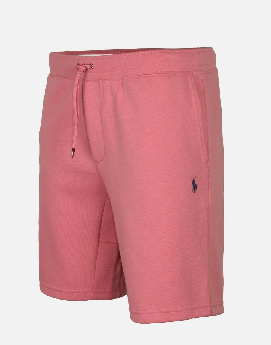 Polo RALPH LAUREN Mens MEDIUM Pink FLEECE Sweat SHORTS Drawstring