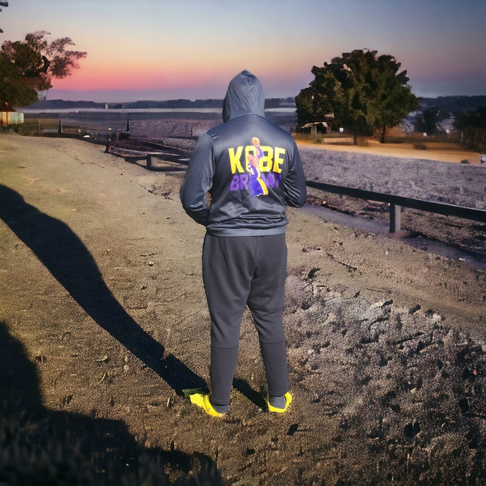 Kobe Bryant #24 Black Pullover Hoodie Image Front & Back , Gift for Fan