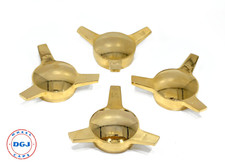 3 Bar Smooth Straight Gold Knock-off Spinner Caps For Lowrider Wire Wheel Rims