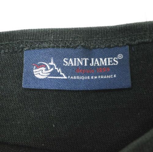 SAINT JAMES OUESSANT L/S SOLID 1 NERO maglia basca manica lunga collo barca top - Foto 3 di 7