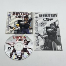 Virtua Cop (Sega Saturn, 1995) Cardboard Sleeve Not for Resale Version w/ Manual