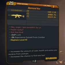 Borderlands 3 [DIAMOND KEY] Modded Diamond Armory Chest Key [ALL PLATFORMS] BL3