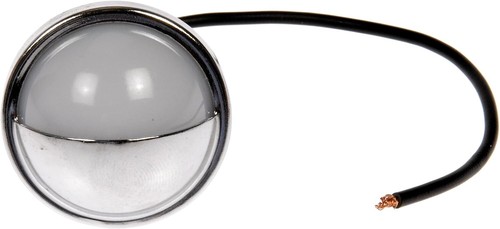 License Plate Tag Light Universal 12V Chrome 1-¼" Round Push-In for Step Bumper - Picture 5 of 6