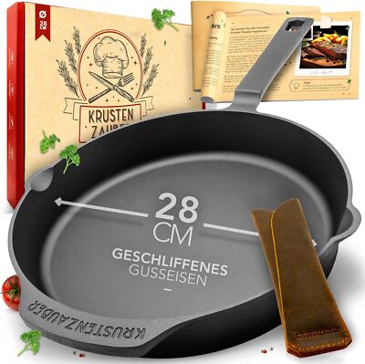 KRUSTENZAUBER Gusseisenpfanne - Fein Geschliffen, Ideal für Grill & Induktion