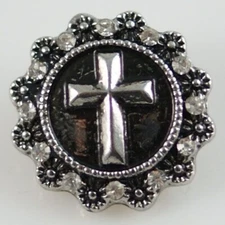 Snap Jewelry Rhinestone Faith Cross 18-20mm Fits Ginger Charms Accessories