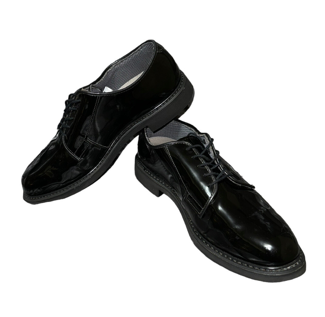 BATES LITES MILITARY DRESS SHOES MANS BLACK HIGH GLOS… Gem