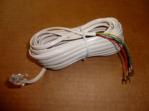 20ft. Telephone Modular Plug Extension Cord w/4-Wire Spade Lugs Ivory 20' 20Foot - Afbeelding 1 van 4
