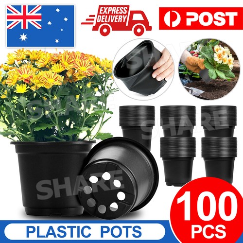 100 PCS Plastic Plant Flower Pots Nursery Seedlings Container Growing ...