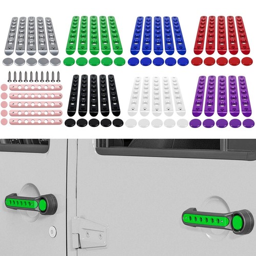 Door Grab Handle Cover+Push Button Knobs Trim Set for Jeep Wrangler JK