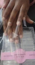 Merlezpearlsnailsllc clear nail tips square