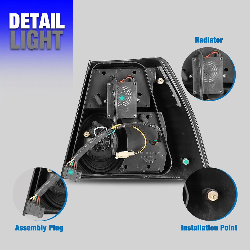 For 1999-2003 Volkswagen Jetta Sedan Tail Light Black Smoke Rear Brake Lamp Pair - Изображение 4 из 4