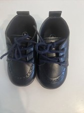 Boys And Girls Black Dress Shoes Size 4 Lace Up Soft