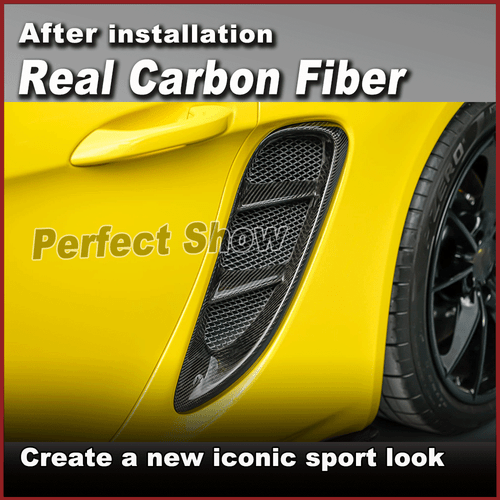 Para Porsche 718 Boxster Cayman carbono tomas de aire laterales tomas de aire Turning - Imagen 3 de 11