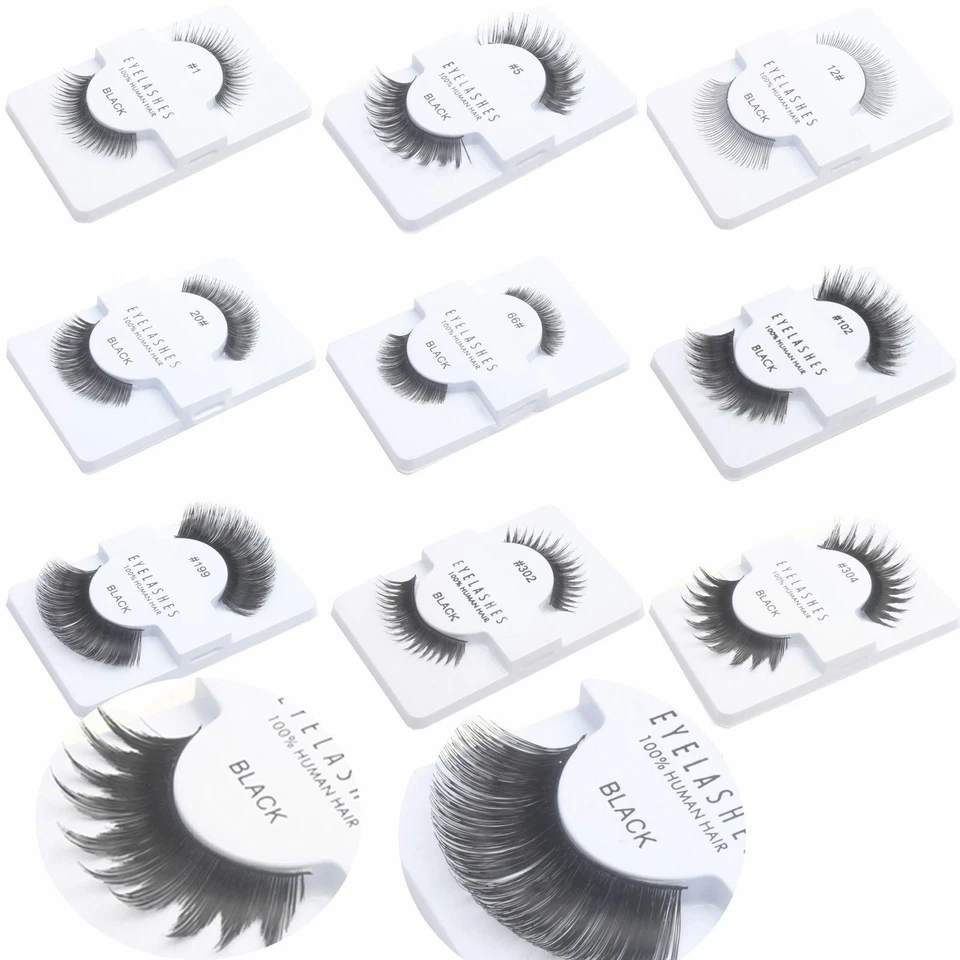 # 201 2003 2005 2017 Lote 1 3 6 12 pares de pestañas postizas cabello humano ifullah Foto 2 de 3