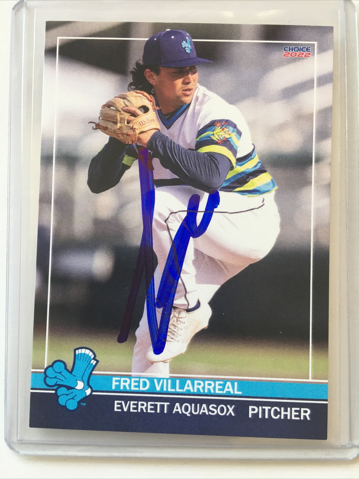 Fred Villarreal Everett Aquasox 2022 Autographed Card Seattle Mariners