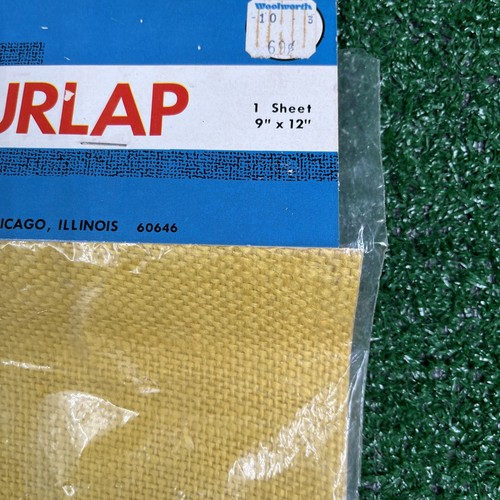 Vintage Fibre-Craft Pressure Sensitive Burlap Sheet 9x12 Mustard Yellow New - Picture 7 of 7