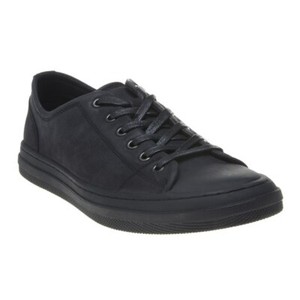 black leather plimsolls mens