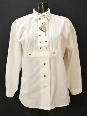 Size 38 costume blouse white blouse Sixth Sense cotton blend with embroidery tb8144