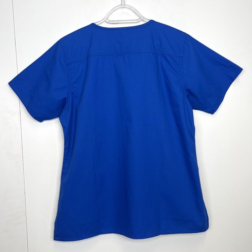 Carhartt Women Blue Top Scrubs Pockets Short Sleeve Shirt Size M Lot of 2 - Picture 3 of 9