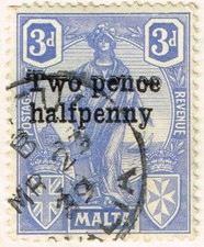 Malta Island Colonial Symbol  stamp 1925