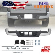 Chrome Complete Rear Step Bumper Wo Sensor Holes For 2016-2020 Toyota Tacoma