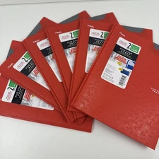 Mead Five Star 2 Pocket 3 Prong Plastic Folder QTY 6 Vibrant Red Portfolio