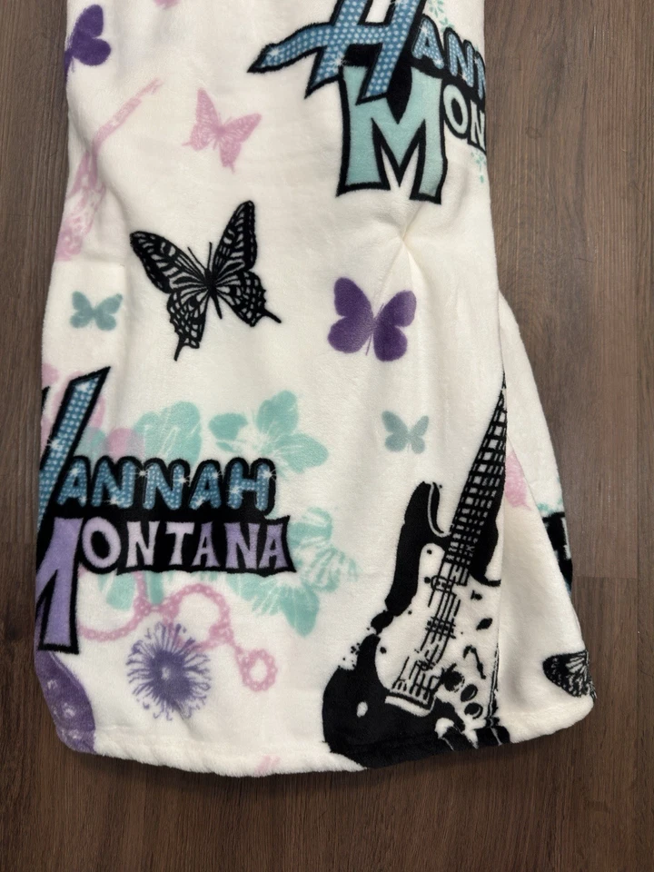 全新带标签 Disney Hannah Montana 毛绒毯 - 很难找到 - Miley Cyrus — 第 2/4 张图片
