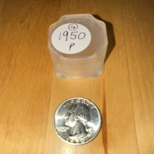 A beautiful, rare BU 1950 P Washington Quarter 25C 40 coin uncirculated roll