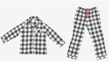 WonderShop-Women's black white plaid 2pc pajama set size M tag 25