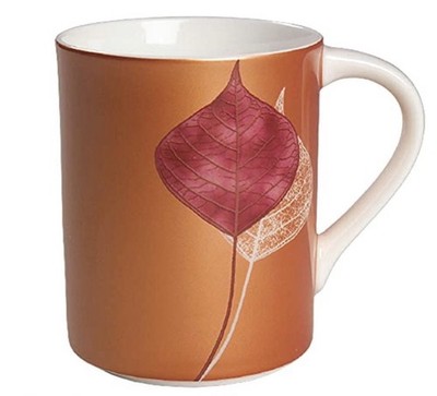 Mikasa Leaf Montage Mug 11oz. Copper Color Porcelain New Without Box