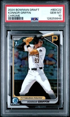 KONNOR GRIFFIN 2024 BOWMAN DRAFT CHROME #BDC22  PSA 10