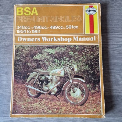 BSA 350, 500, Vorgerät Singles gebraucht Haynes Werkstatthandbuch.