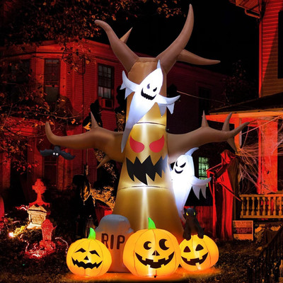 12 FT Halloween Inflatables Tree Outdoor Decorations Blow up Yard Scary Dead Tre