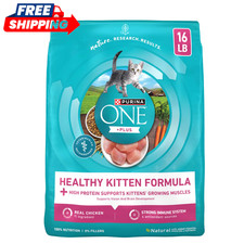 Purina ONE Healthy Kitten Formula Dry Cat Food Chicken High Protein 16 lb 1.71 per pound