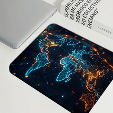 40 90cm Large Gaming Mouse Pad - Vibrant World Map Design, Rubber Base, Durable