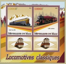 Classic Locomotive LMS Jubilee Souvenir Sheet of 2 Stamps Mint NH