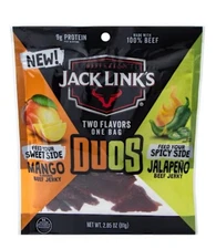 🔵 New Jack Link’s Meat Snacks DUOS Mango Jalapeño Spicy Beef Jerky Bag 2.85oz