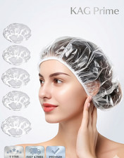 10-100pcs Disposable Waterproof Shower Caps Plastic Elastic Bath Cap for Women