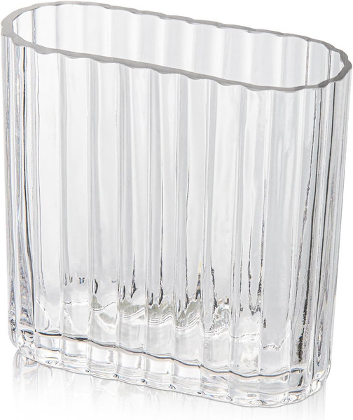 Gerippte Vase Glasvase Vasen Dekoration Blumenvase FüR Tischdekoration, Moderne-image