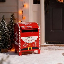 Christmas Decorative Mailbox Postbox for Holiday Indoor Outdoor Backyard