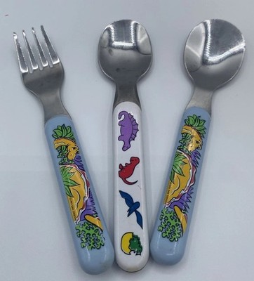 Vintage 1993 Zak Designs Dinosaurs Children s Fork & Spoons RARE