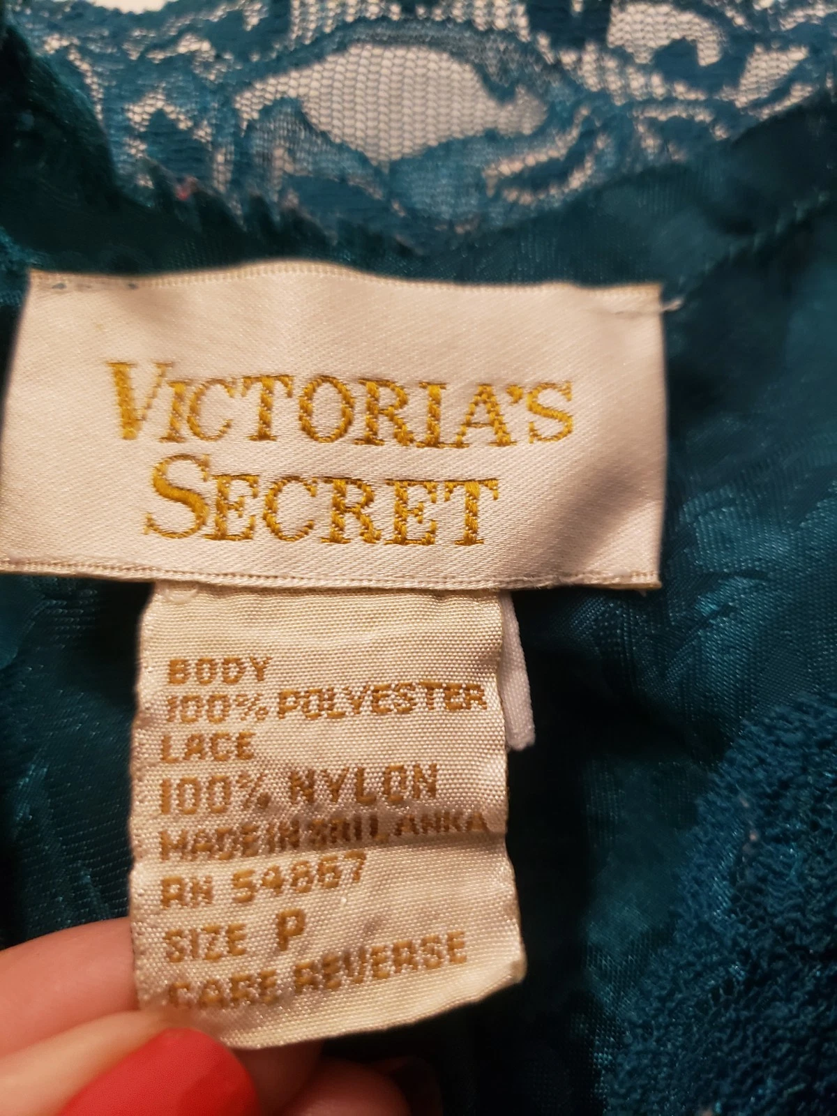 UNDERCOVER Abito slip vintage anni 90 Victorias Secret P XS verde pizzo raso babydoll etichetta oro