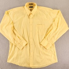 Chaps Shirt Mens XL Yellow Wrinkle Free Button Up Long Sleeve Classic Pocket